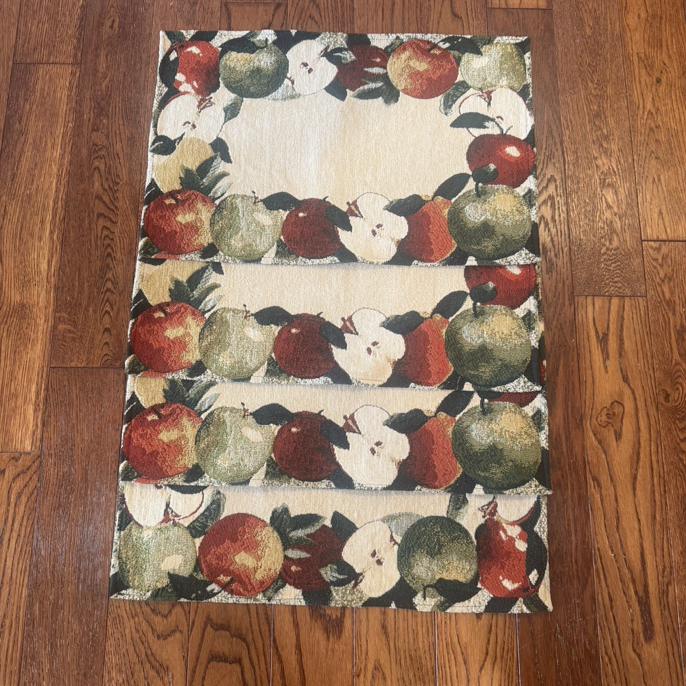 VTG Park B Smith Apple Apples Border Placemat 4 Tapestry Teacher Cottage Core